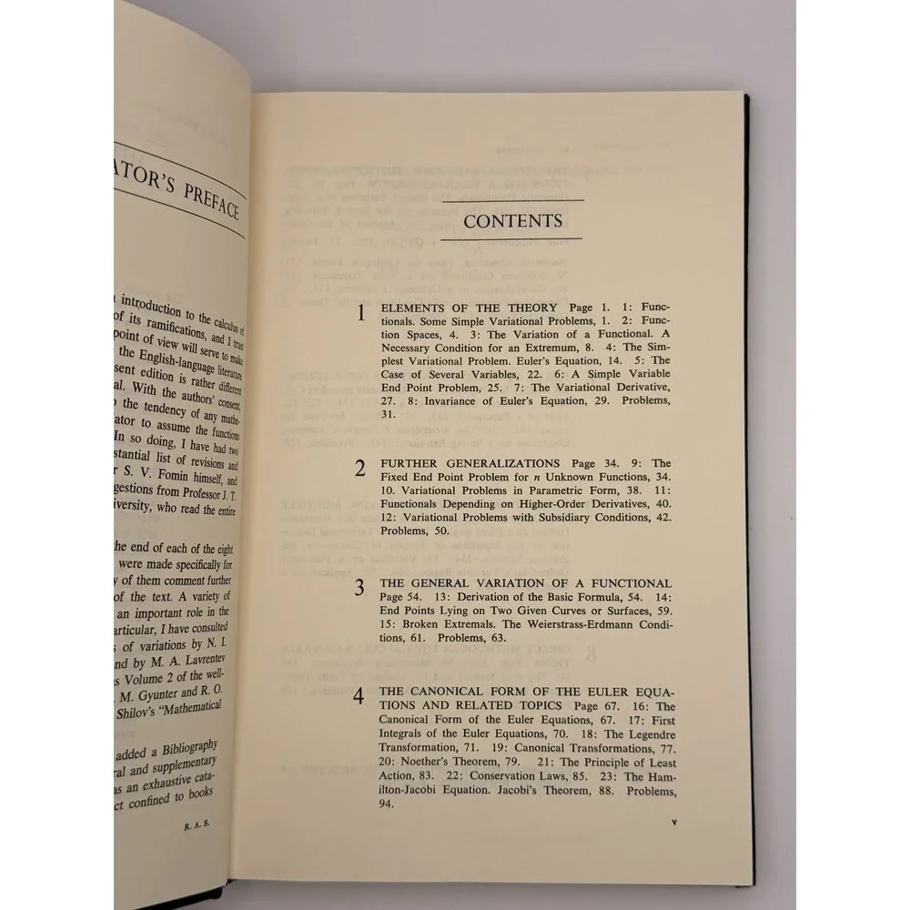 Calculus of Variations Gelfand Fomin 1963 Hardcover Prentice Hall Math Textbook
